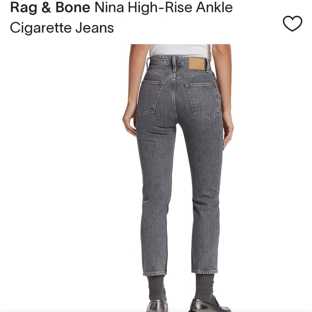 $255 Rag & Bone New York Nina High-Rise Ankle Cigarette Jeans - Picture 2 of 13